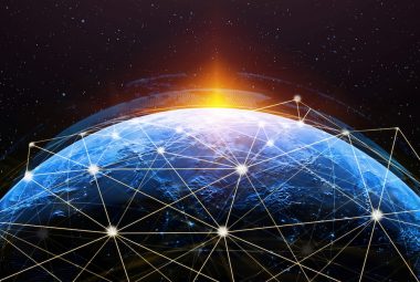3D illustration global modern creative communication and internet network map