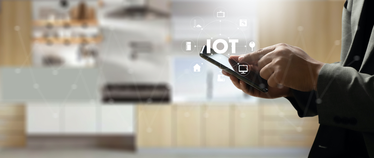 Smart home connection Smart home tech device IoT House automation interiors, living room, kitchen, bedroom and bathroom