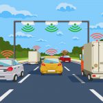 Highway communication system vector infographics
