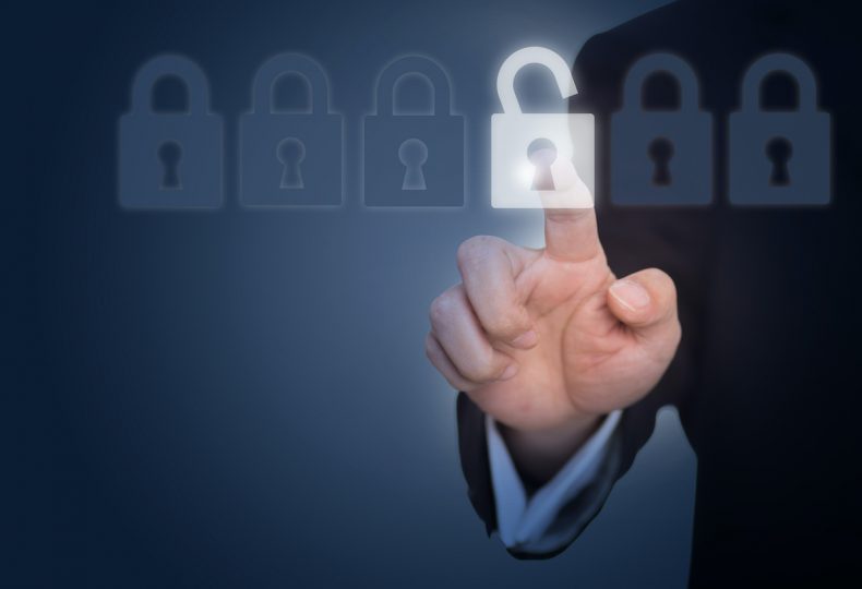 businessman-unlocking-a-lock-on-the-touch-screen