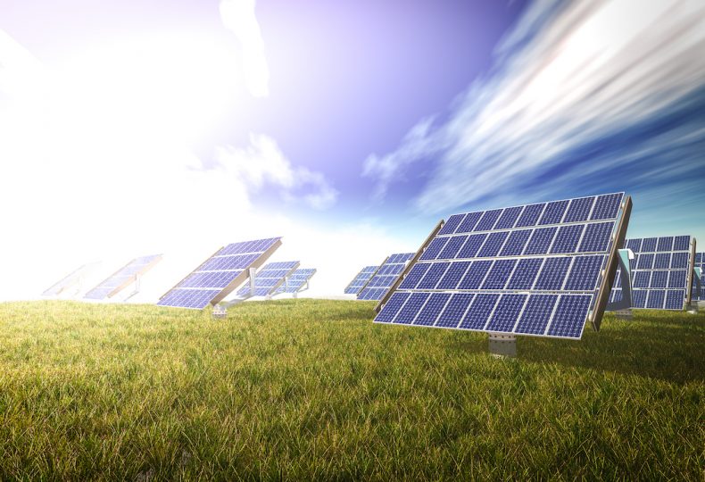 solar cells syetem 3d rendering