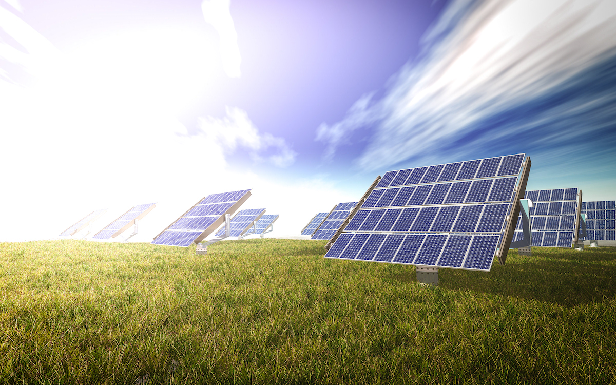 solar cells syetem 3d rendering