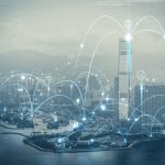 Smart city and communication network concept. IoT(Internet of Things). ICT(Information Communication Network).