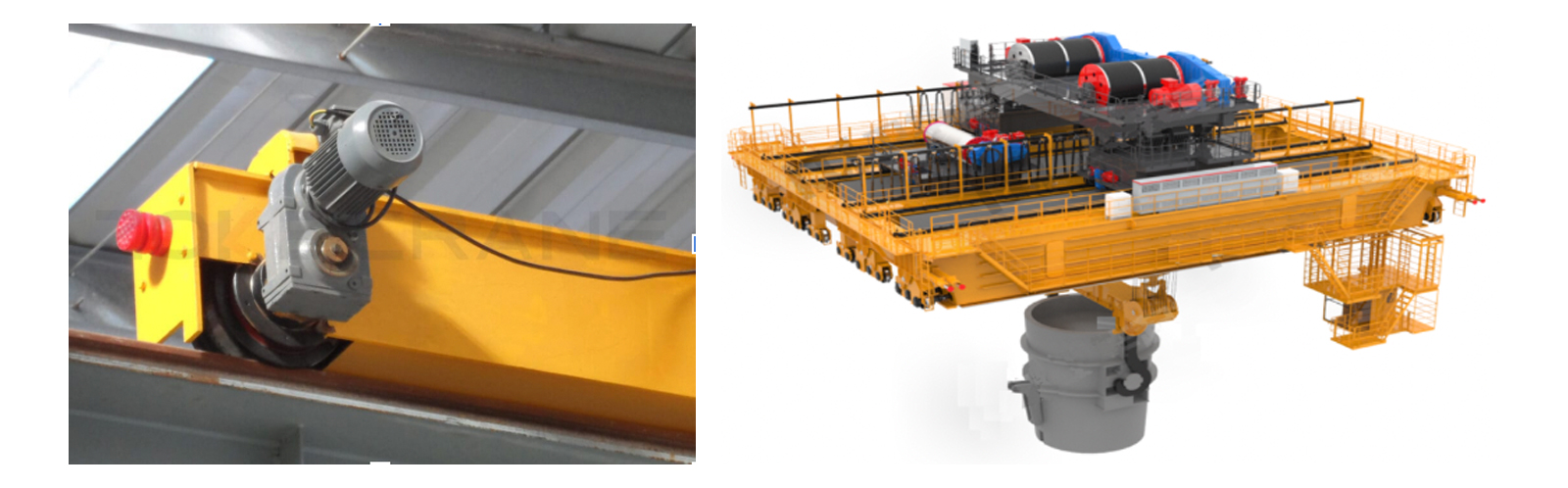 Crane wheel assembly and main-hoist system monitored by Infinite Uptime sensors.